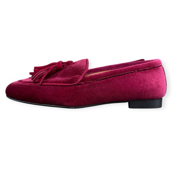 mocassino Elettra in velluto bordeaux