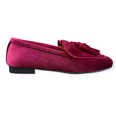 mocassino Elettra in velluto bordeaux
