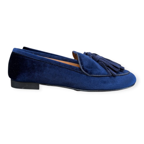 mocassino Elettra in velluto blu