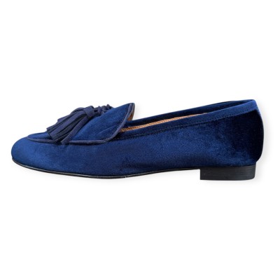 mocassino Elettra in velluto blu