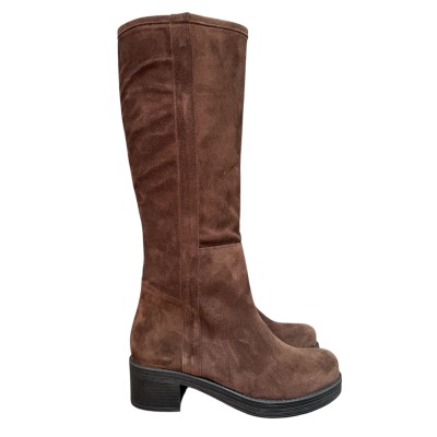 stivale Alice in camoscio marrone