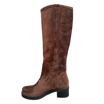 stivale Alice in camoscio marrone