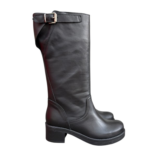 stivale Marta in pelle nera