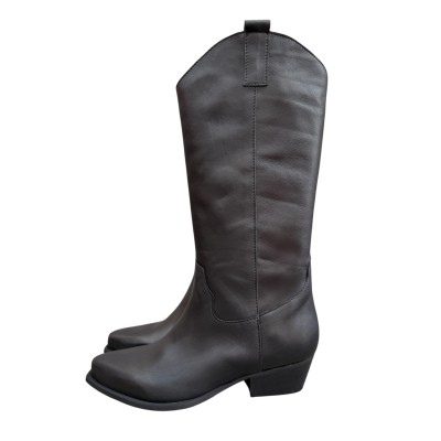 stivale Sara in pelle nero