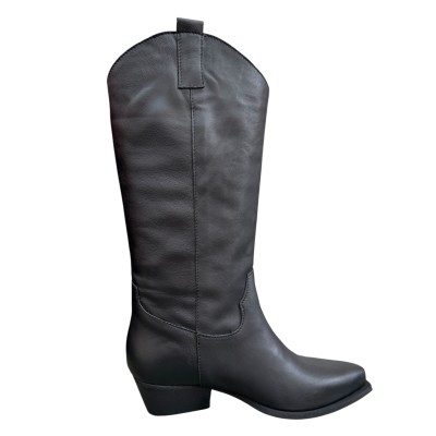 stivale Sara in pelle nero