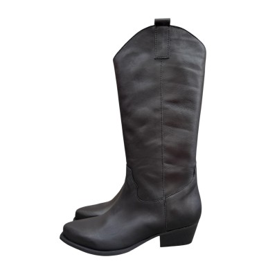stivale Sara in pelle nero