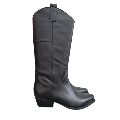 stivale Sara in pelle nero