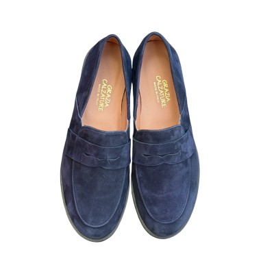 mocassino Holly in camoscio blu