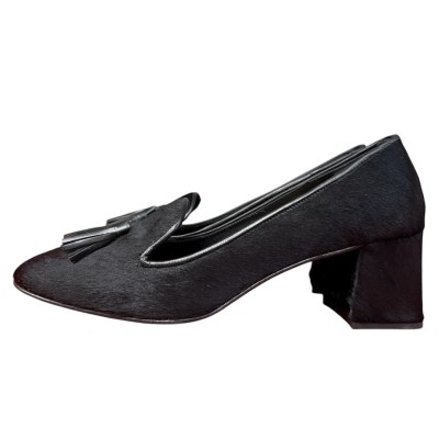 mocassino Loren in cavallino nero