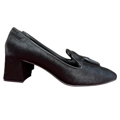 mocassino Loren in cavallino nero