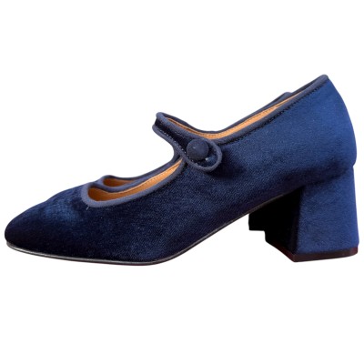 ballerina Jane in velluto blu