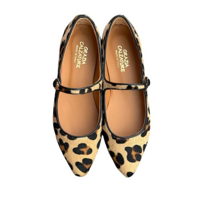 ballerina Chiara in pelle animalier maculato