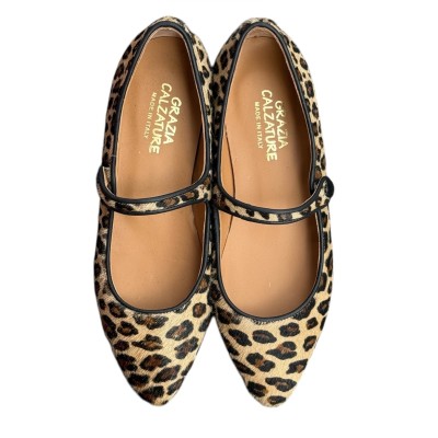 ballerina Chiara in pelle animalier maculato piccolo