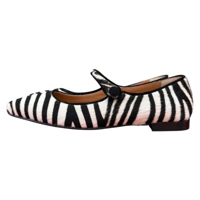 ballerina Chiara in pelle animalier zebrata