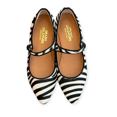 ballerina Chiara in pelle animalier zebrata