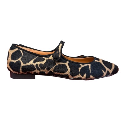 ballerina Chiara in pelle animalier giraffa fondo crema
