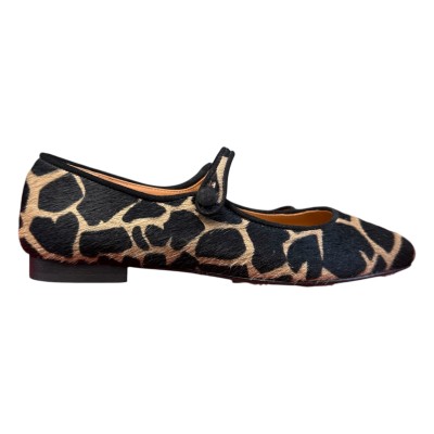 ballerina Chiara in pelle animalier giraffa fondo crema