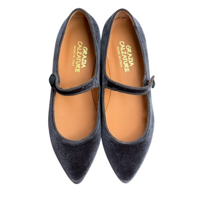 ballerina Chiara in velluto grigio