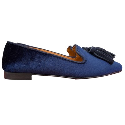 Ballerina Grazia in velluto blu