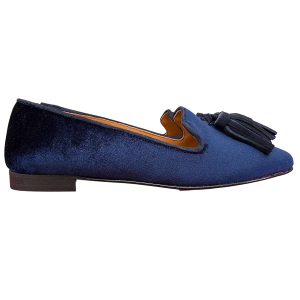 Ballerina Grazia in velluto blu