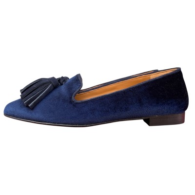 Ballerina Grazia in velluto blu