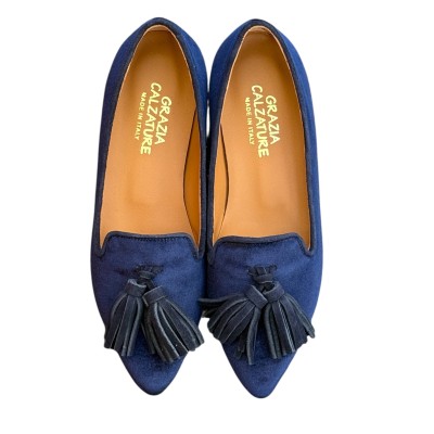 Ballerina Grazia in velluto blu