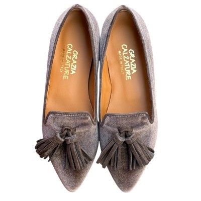 ballerina Grazia in velluto marrone