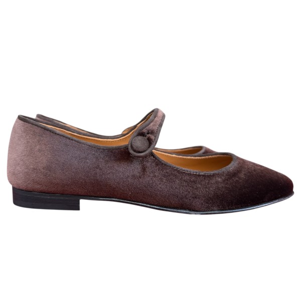 ballerina Chiara in velluto marrone