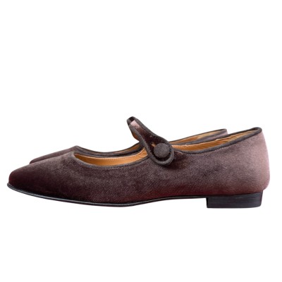 ballerina Chiara in velluto marrone
