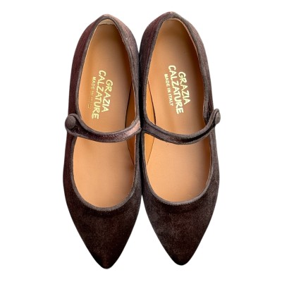 ballerina Chiara in velluto marrone