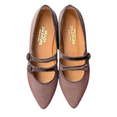 ballerina Katia velluto marrone