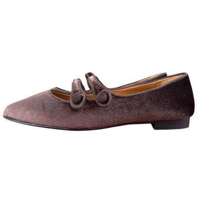 ballerina Katia velluto marrone