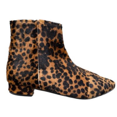 stivaletto Mimy in pelle animalier maculato