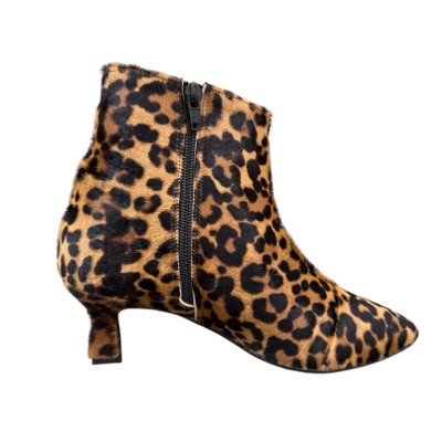 stivaletto Giuly in pelle animalier maculato