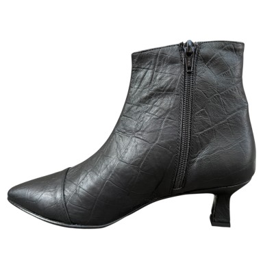 stivaletto Giuly in pelle cocco nero