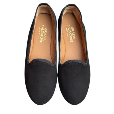 friulana Jasmine in camoscio nero lavorazione a sacchetto