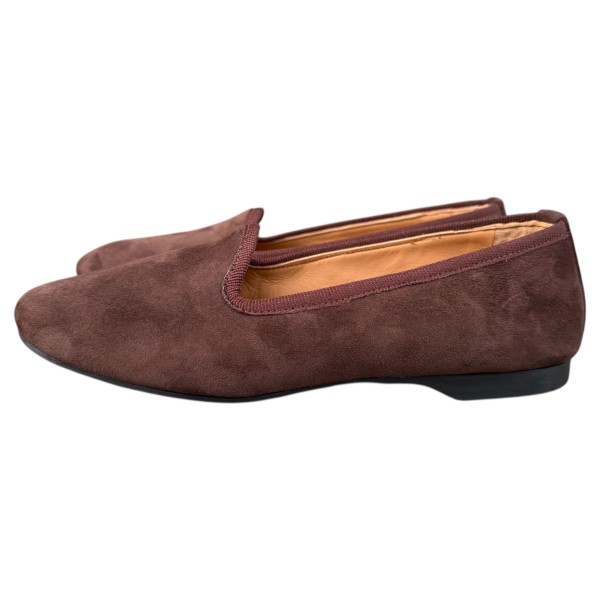 friulana Jasmine in camoscio marrone lavorazione a sacchetto