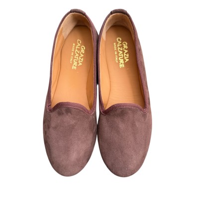 friulana Jasmine in camoscio marrone lavorazione a sacchetto