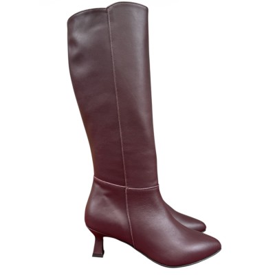 stivale Diana in pelle Borgogna