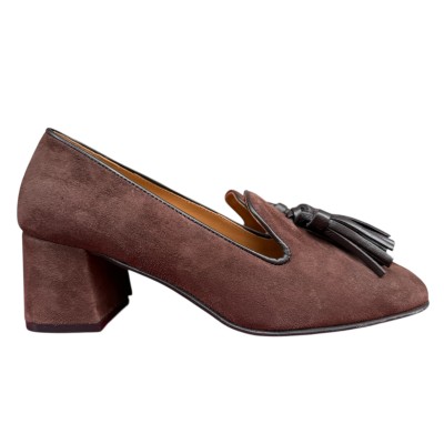 mocassino Loren in camoscio cioccolato