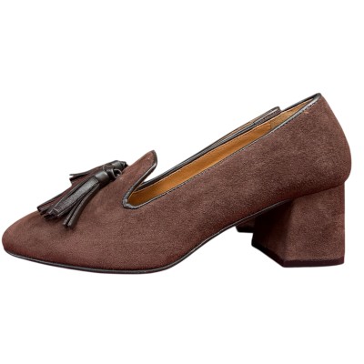 mocassino Loren in camoscio cioccolato