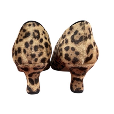 decollete Venere in pelle animalier maculato