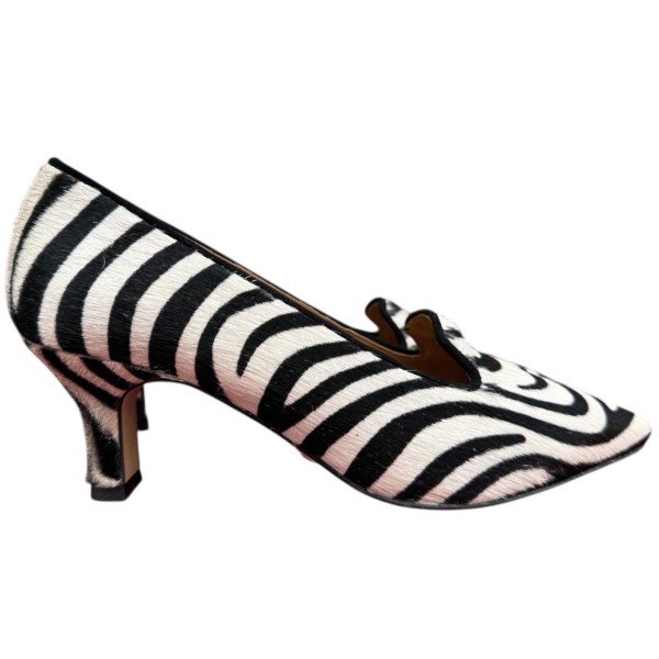 decollete Venere in pelle animalier zebrato