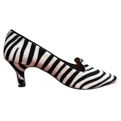 decollete Venere in pelle animalier zebrato