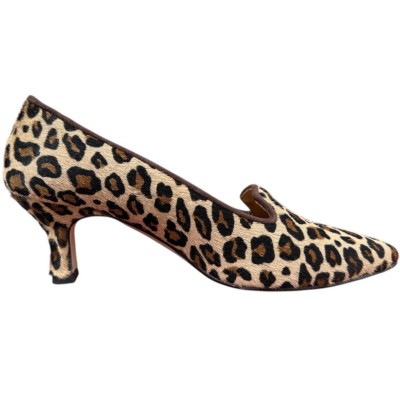 decollete Venere in pelle animalier maculato