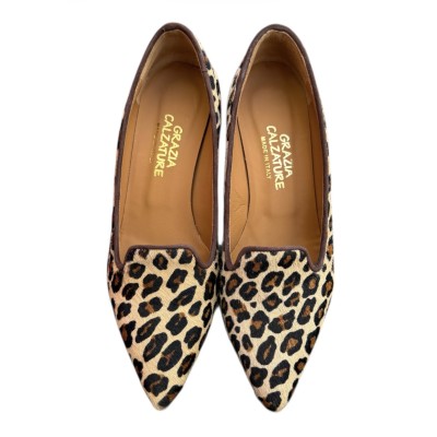 decollete Venere in pelle animalier maculato