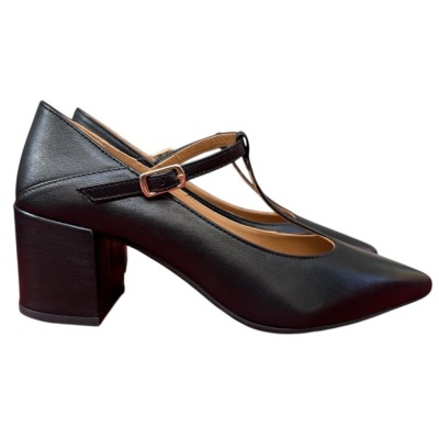 decollete Partenope in pelle nera