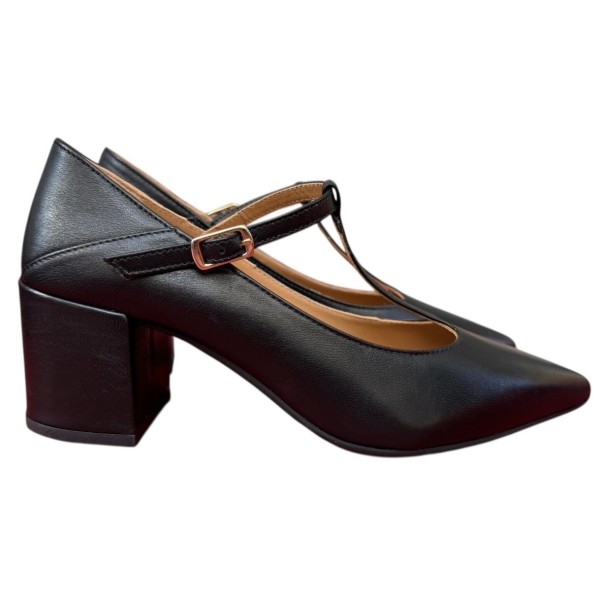 decollete Partenope in pelle nera