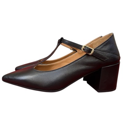 decollete Partenope in pelle nera