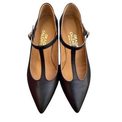 decollete Partenope in pelle nera